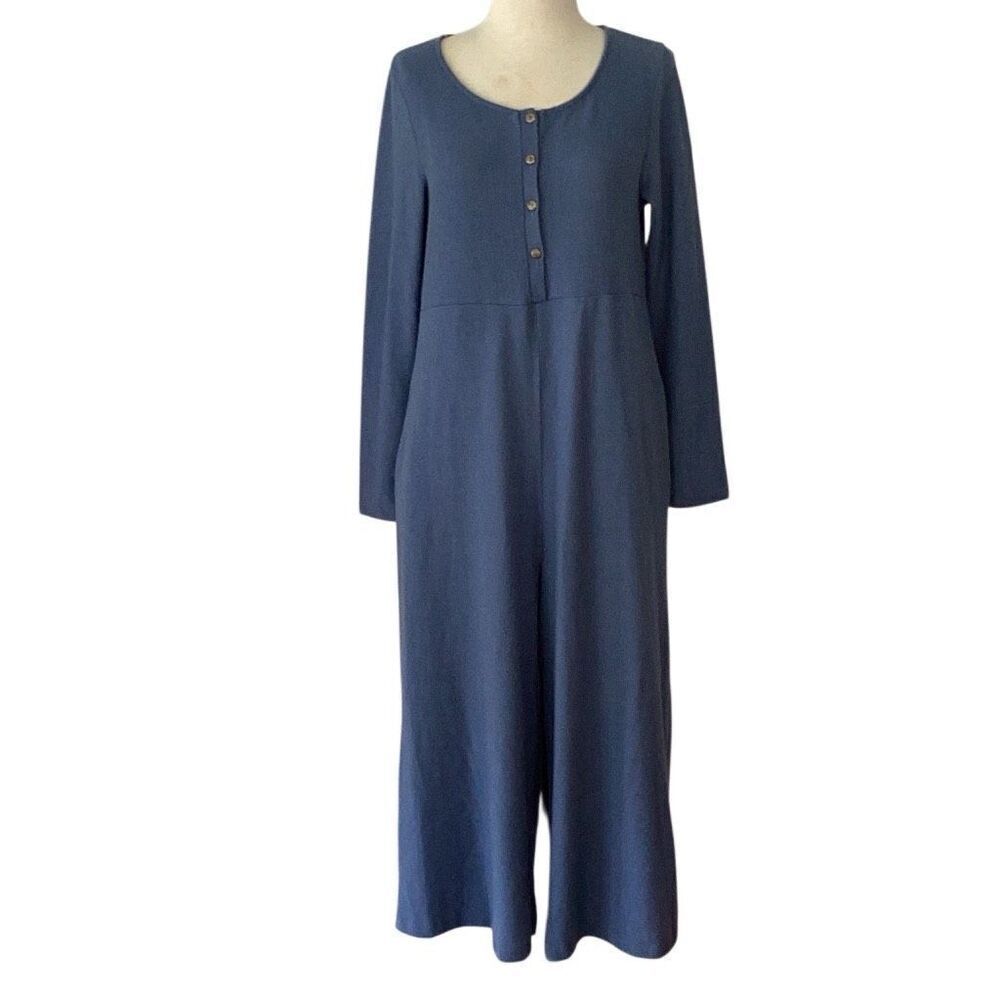 Three Bird Nest Simply Comfort Jumpsuit Blue Women’s Large Long Sleeve